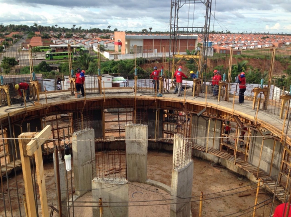   												Construo do novo reservatrio do Residencial Jacinta Andrade.						 (Foto:Ascom Agespisa)					